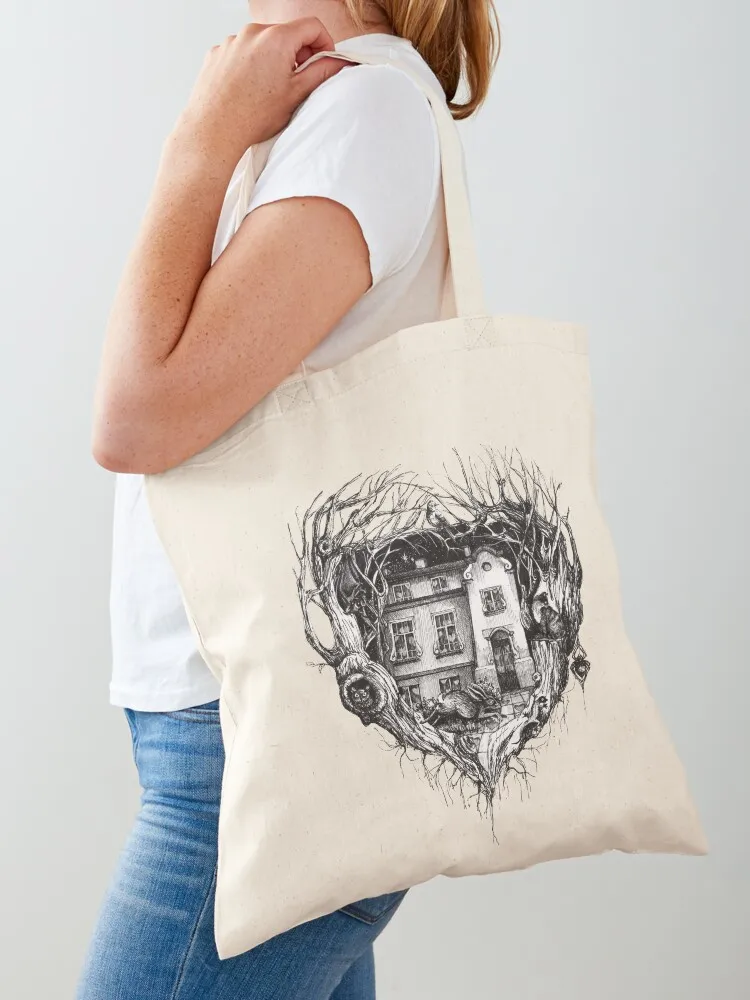 

House with a heart Tote Bag canvas tote bags tote bag woman Women's shopping bag personalized