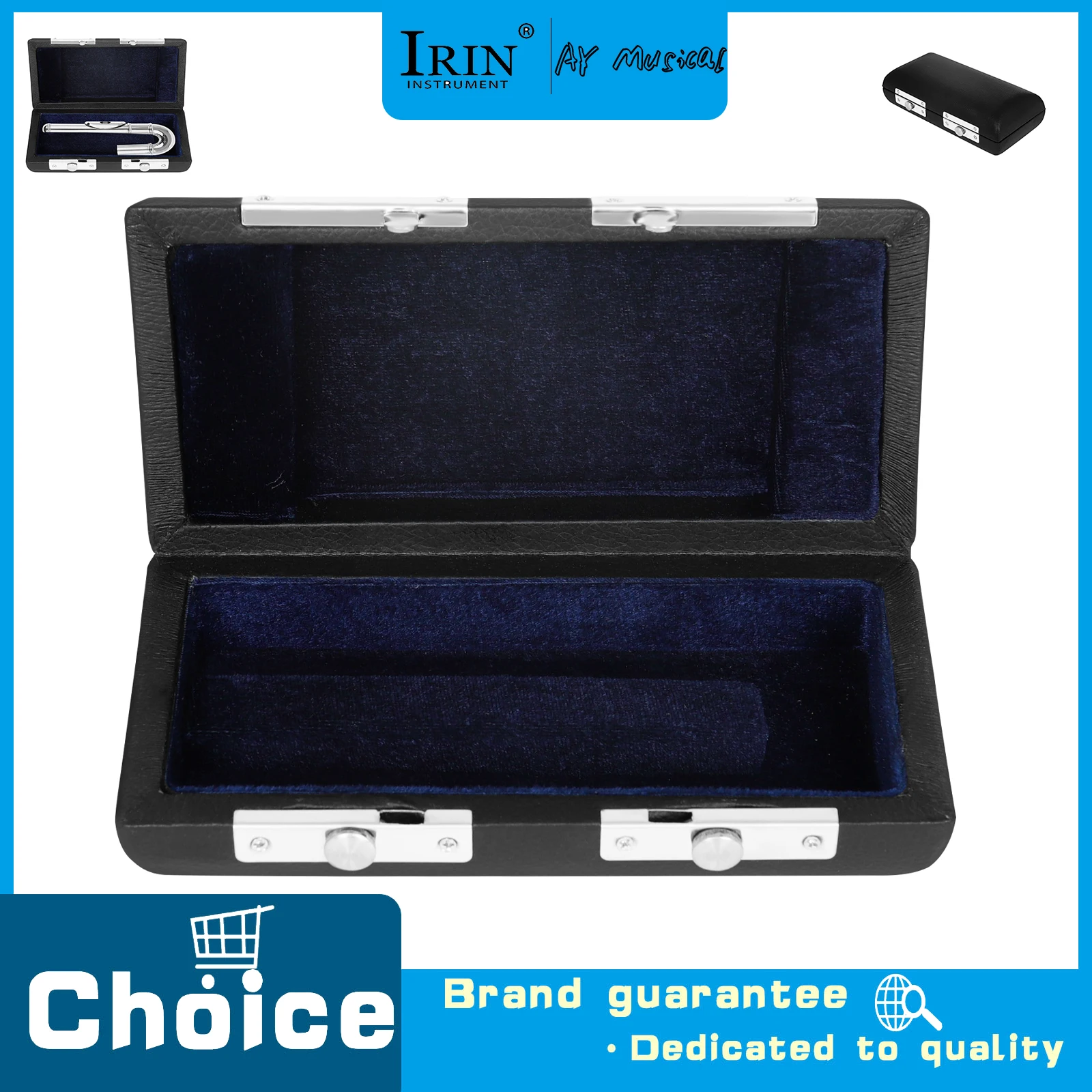 Leather Flute Curved Headjoint Storage Case Flute Neck Head Box Dust-proof Empty Box for Daily Storage Instrument Protection