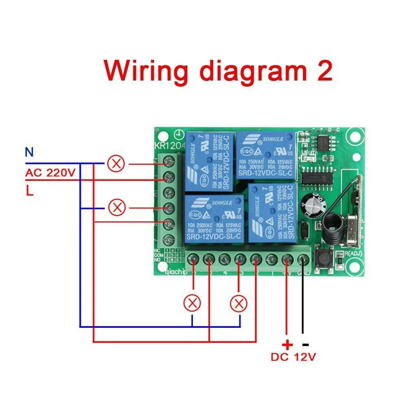 Germa-ガレージドア用のユニバーサルワイヤレスリモコンスイッチ,433 mhz,dc 12v 4 ch rfレシーバーモジュール,433 mhz