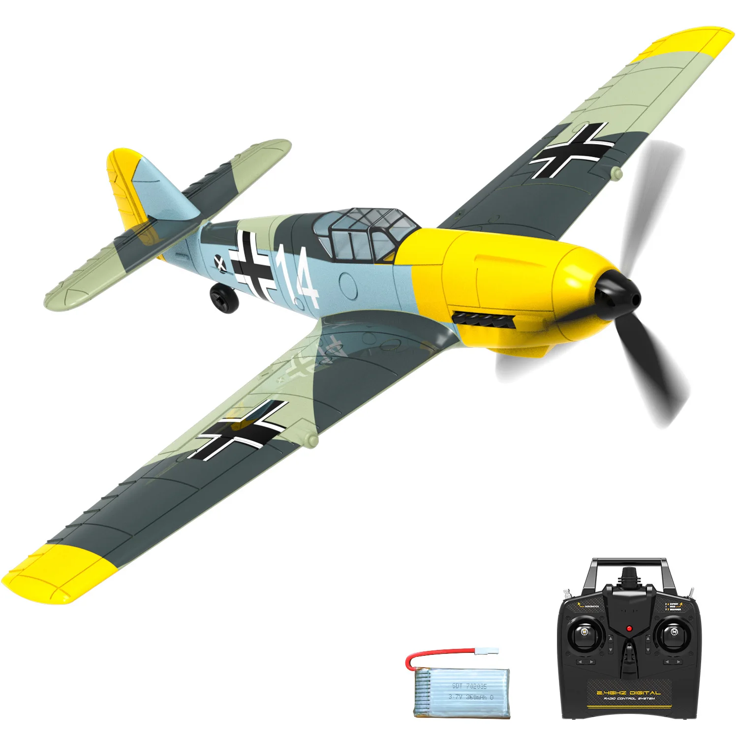 BF109 RC Plane 2.4G 4CH 400mm Wingspan One-key Aerobatic Remote Control Aircraft  RTF 761-11 EPP Foam RC Fighter