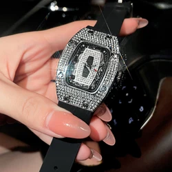 Luxe Merk Horloges Voor Vrouwen Siliconen Band Sport Quartz Horloge Meisje Diamanten Polshorloj Mujer Elegante Dropshipping