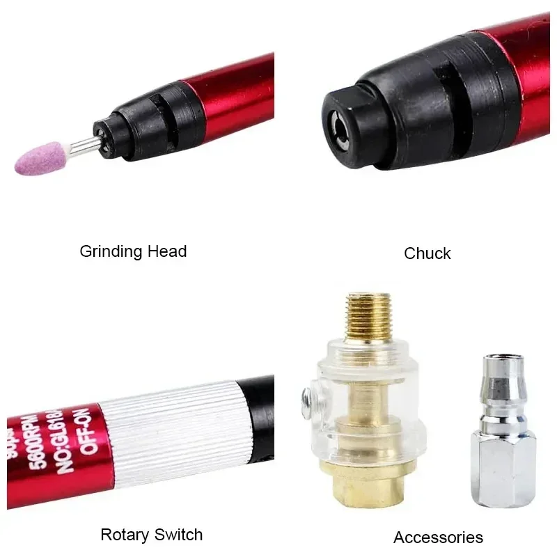 High-Speed Air Micro Die Grinder Kits Mini Pencil Polishing Engraving Wood Jewelry Polishing Grinding Cutting Pneumatic Tools