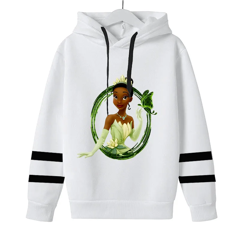 Disney The Princess and the Frog Boys Girls Fashion Streetwear Tops Hoodies Men Women Harajuku Loose  Hooded Pullover Sweatshirt