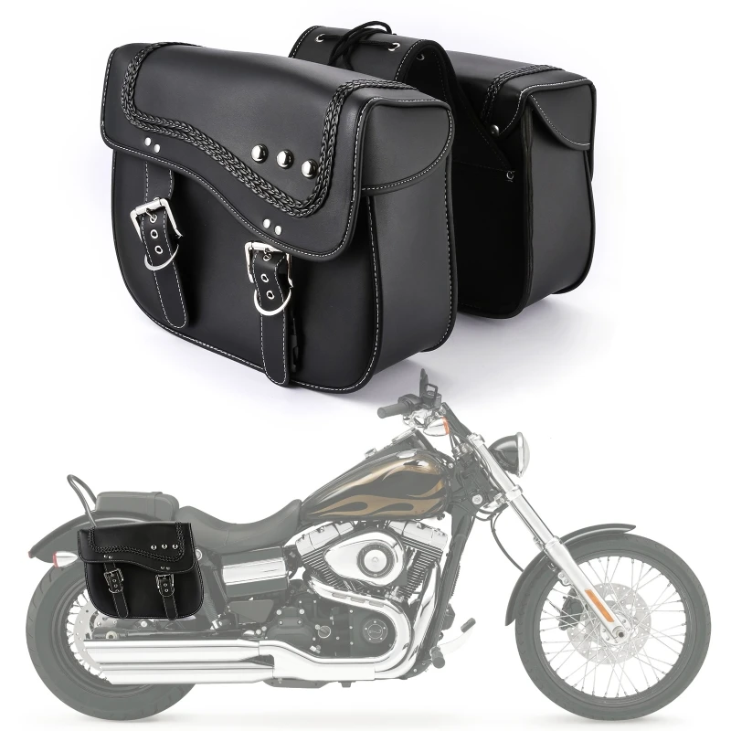 

1 Pair Universal Motorcycle Side Saddle Bags PU leather Motorbike Side Tool Luggage Bags(with/without skull)