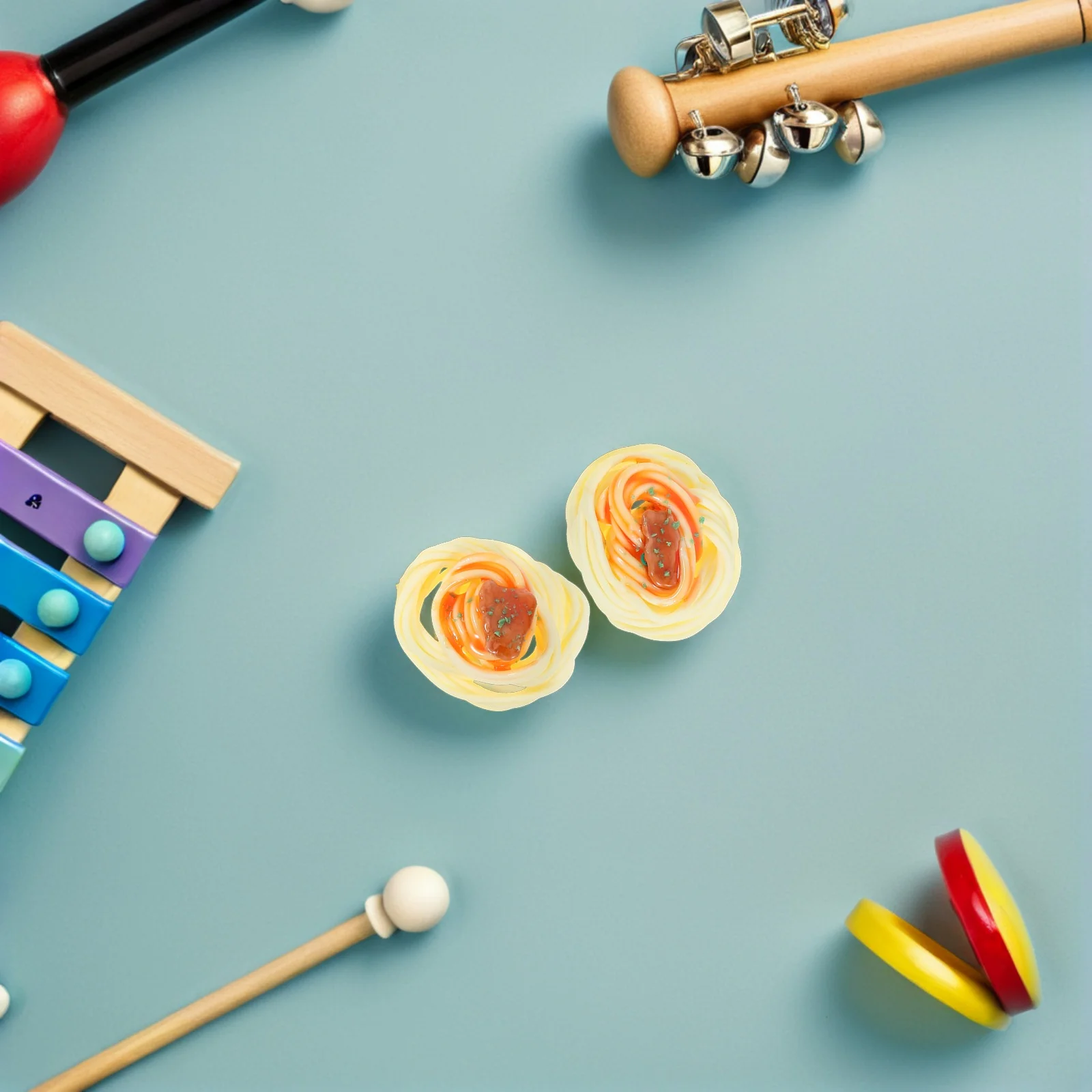 2 stks Realistische Nep Spaghetti Props Simulatie Noedels Voor Restaurant Display Pretend Keuken Accessoires Kunstmatig