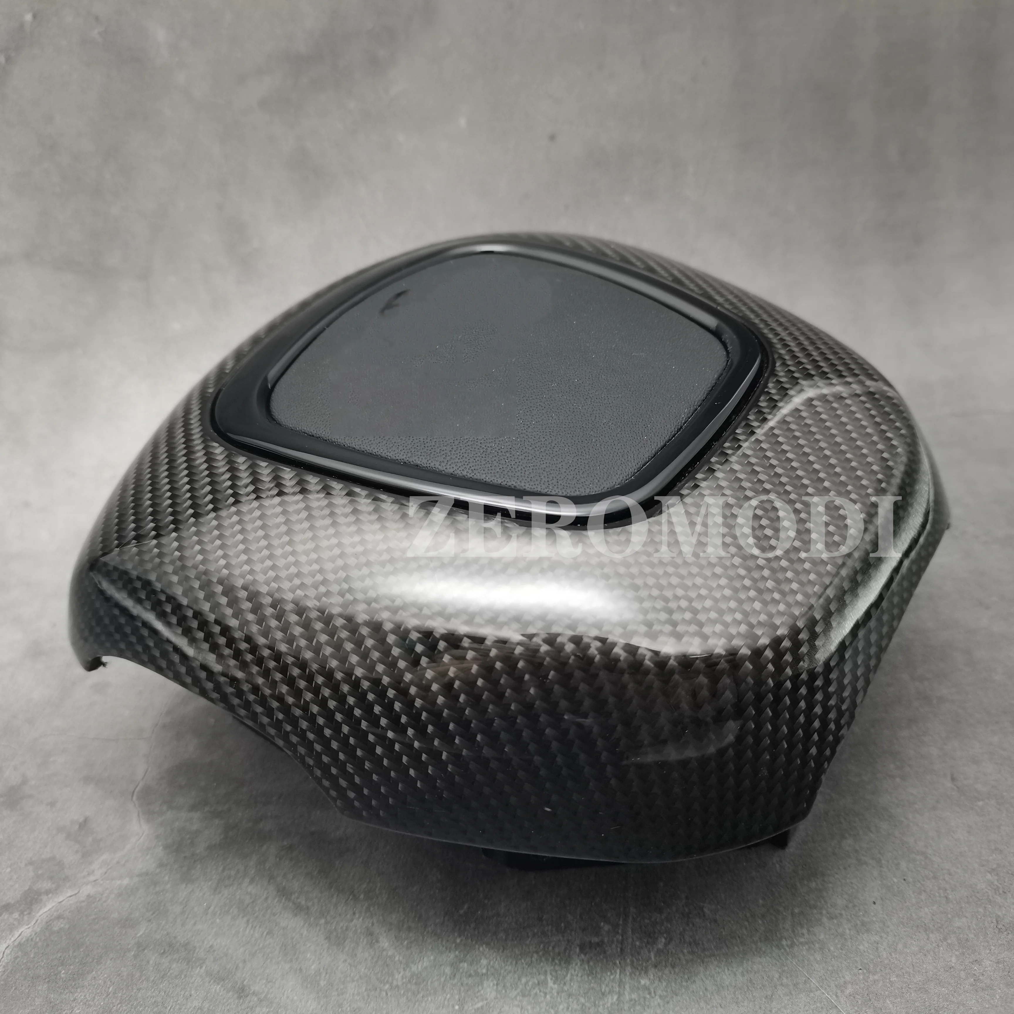 For Audi 2005-2011 A3 A4 S8 A5 A6 Carbon Fiber Steering Wheel Horn Button Cover Include Emblem/Alcantara