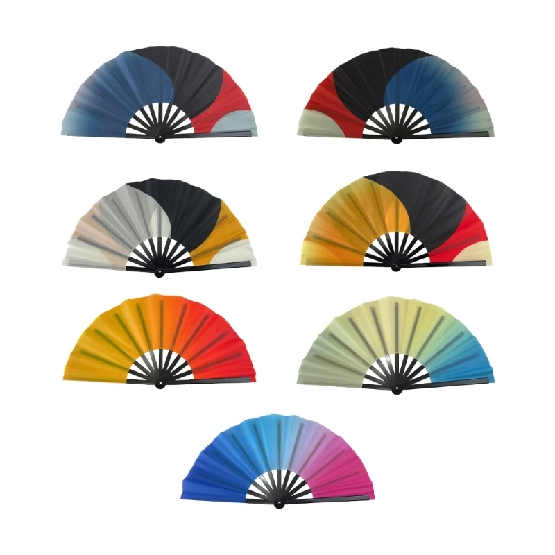 H8WB 10 Inch Double Design Martial Arts Exercise Fan Home Decoration Craft Fan for Daily Use