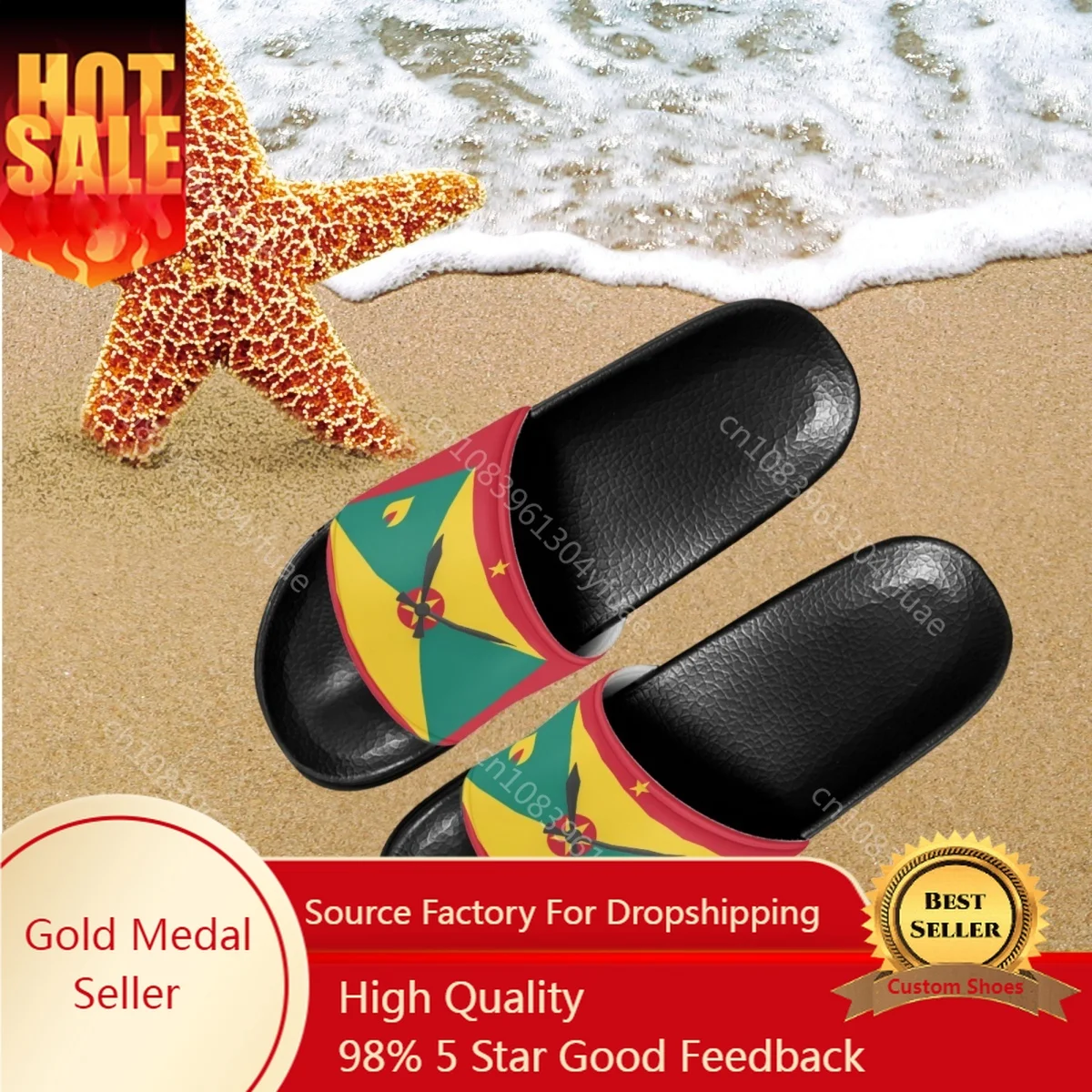 

Beach Slides 2023 Fashion Grenada Flag Design Comfortable Non Slip Women Home Slippers Casual Flats Summer Bathroom Zapatillas