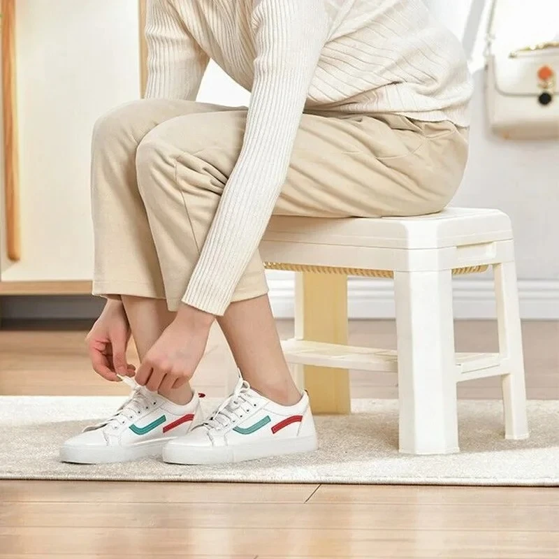 %%Shoe Changing Storage Stool Detachable Plastic Stools Minimalist Detachable Shoe Changing Bench