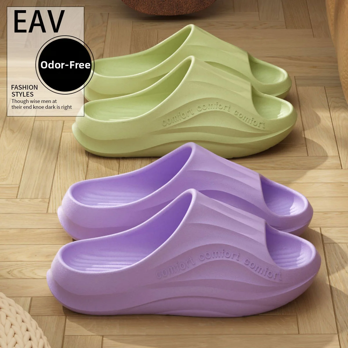 Women Men Summer EVA Slippers Soft Non-slip Beach Sandals Fashion Outdoor Thick Sole Slide Comfortable Indoor Home Shoes Female