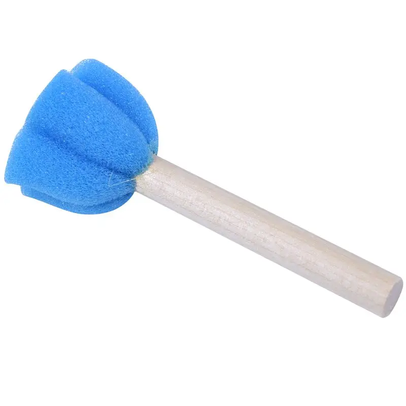 5 Stks/set Spons Verfborstels Speelgoed Houten Handvat Afdichting Sponsborstels Kinderen Tekenen Graffiti Borstel Schoolvoorraad