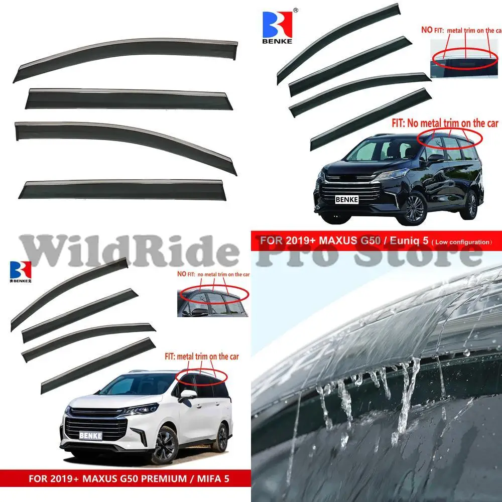 

1 set MAXUS G50 2021 MIFA 5 Euniq 5 Rainproof Side Door Vent Deflector Car Window Sun Visor Windshield Shade