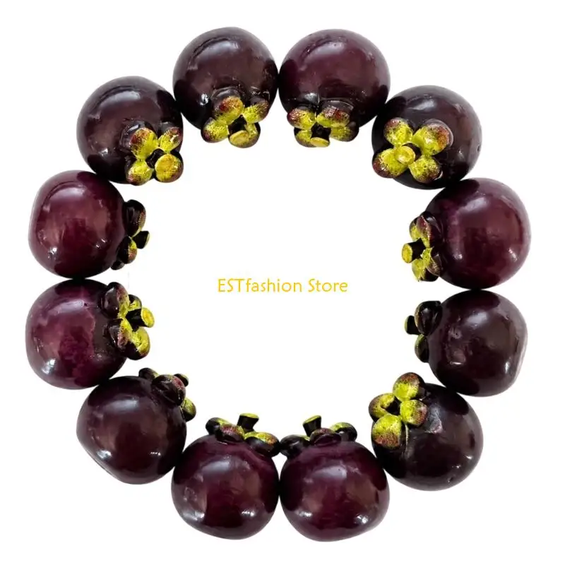 Y5GC Bright Acrylic Fruit Charm Bracelet For Party Wear Mood Enhancing Jewelry Piece