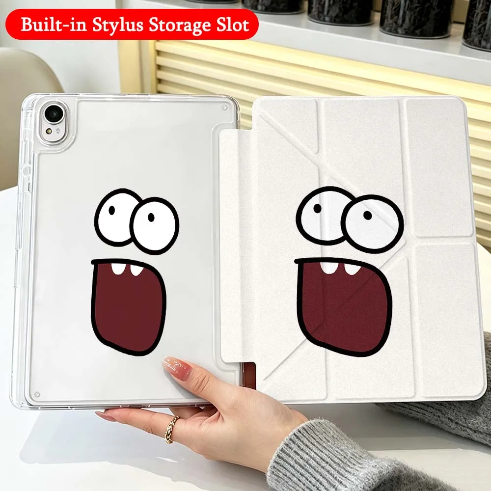 Cartoon Face With Mouth For Huawei Honor Matepad Pad X10 X9 GT Pro V9 9 Air SE 12X 11.5 11 13.2 11.5s inch Foldable Tablet Case