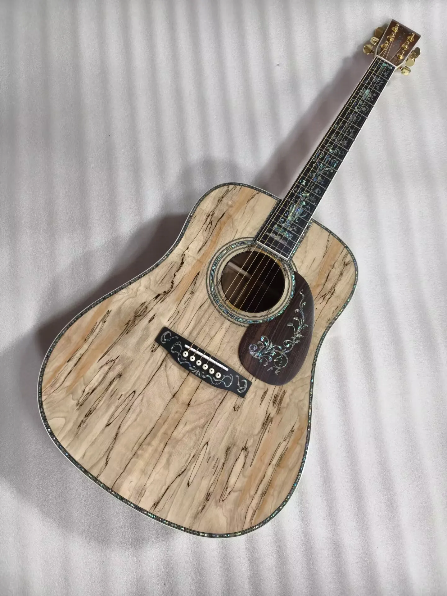 

Профессиональная гитара Dreadnought, модернизированная новая гитара из массива дерева, модное морское ушко, полноразмерная новая гитара