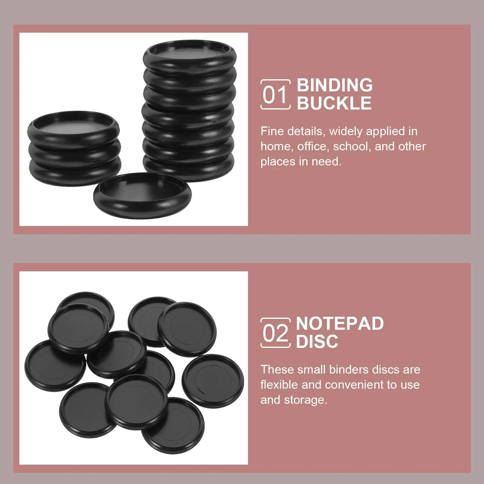 44-teiliges Bürobedarf, Scheibenbindung, Schnalle, Notizbücher, Ordner, Scheiben, Abs-Ringe, Mini