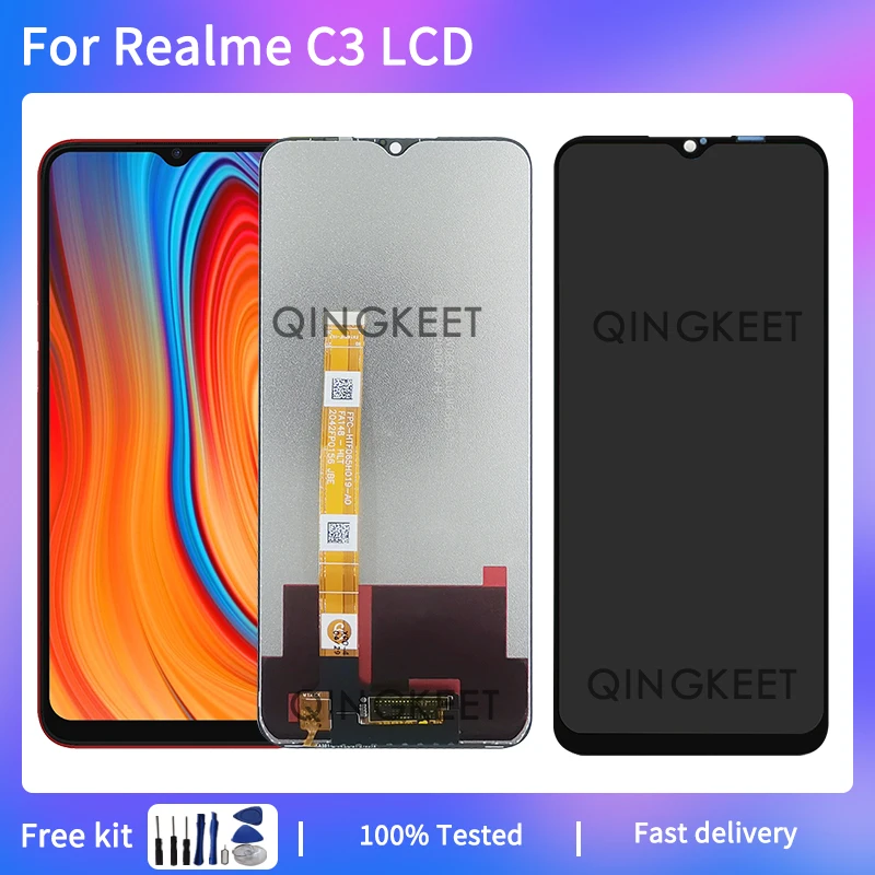 

Дисплей 6,5 дюйма для Realme C3 LCD RMX2027, внешний дисплей для Realme C3 LCD с рамкой RMX2020 RMX2021