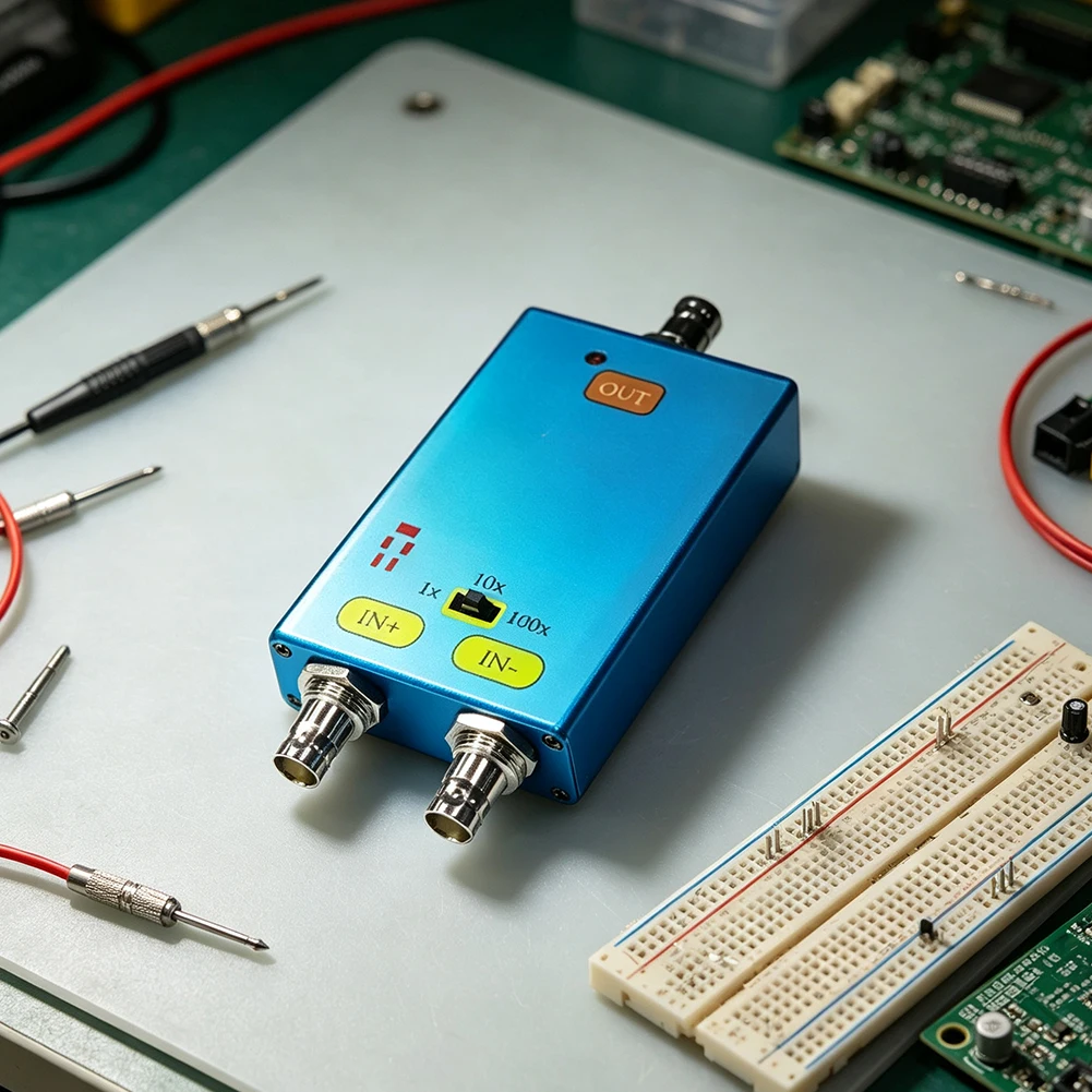 Differential Probe Compatible with For T100 For Oscilloscope 10MHz Adjustable Gain For USB-C Input Aluminum Alloy