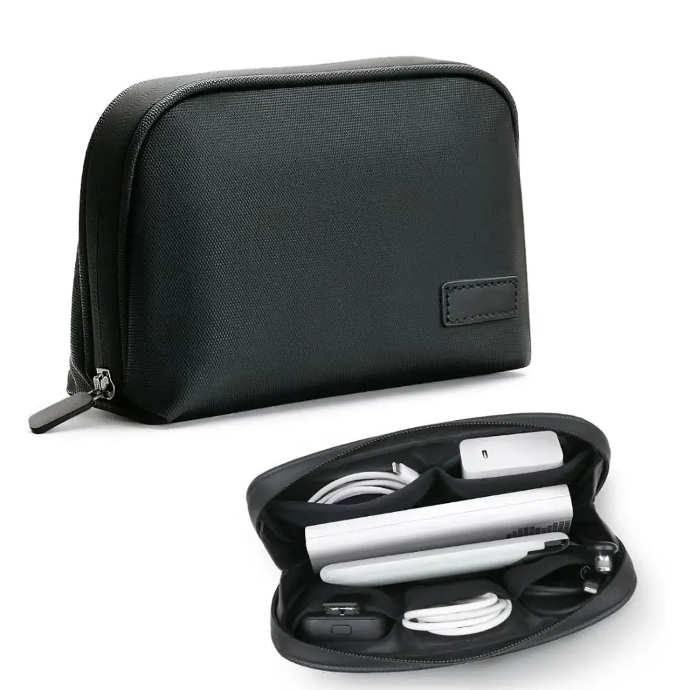 

PU Digital Organizer Bag Waterproof Large Capacity Cable Storage Bag Multifunctional Data Lines Storage Pouch