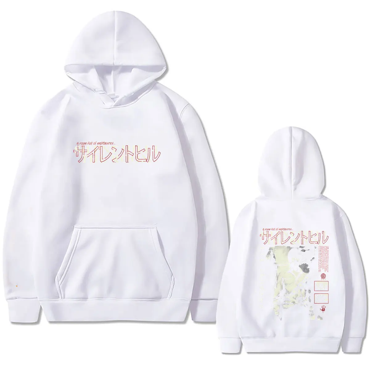 Silent Hill Hoodie für Männer und Frauen, Modischer Vintage Casual Oversized Kapuzenpullover, Unisex Gothic Rock Horror Pullover Hoodies – Detail 6