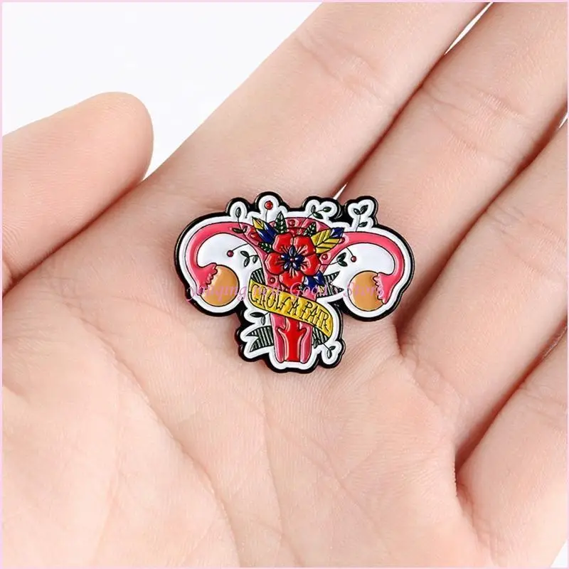 57QA الرحم الطبية Cuterus بروش المرأة رحم شكل بروش دبابيس المجوهرات النسوية