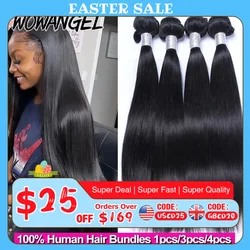Wow Angel-Bundles de cheveux humains raides Sophia, Extensions de cheveux Remy péruviens, Bundles de tissage, Cheveux vierges, 10A, 28 po, 30 po, 1 pièce, 3/4 pièces
