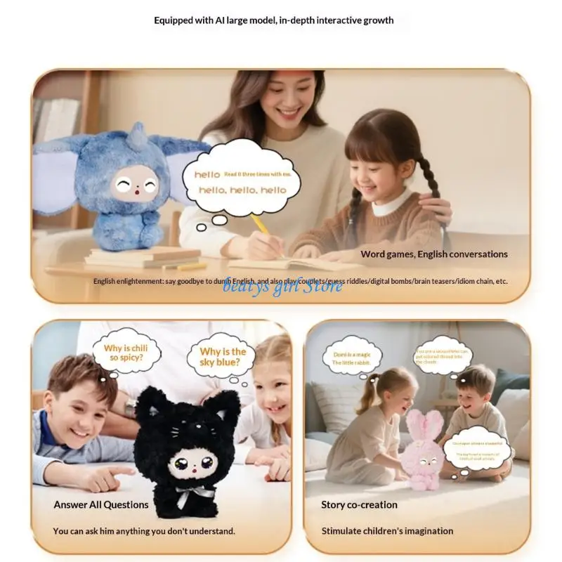

C7AB Lovely Plush Doll Choices for Kids Featuring Soft Skin Friendly Fabric and Educational Dialogue System
