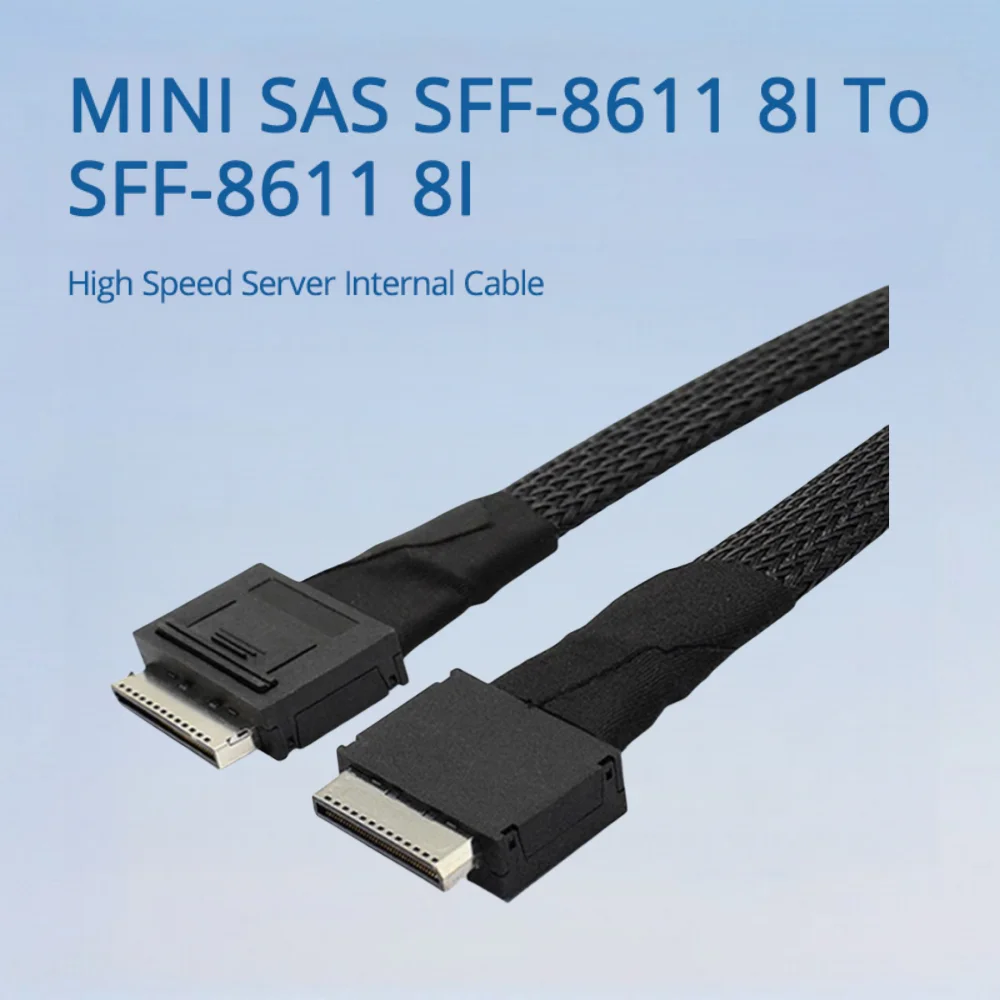 

MINI SAS SFF-8611 8I To SFF-8611 8I High Speed Server Internal Cable Length Optional 0.5M 0.8M 1M