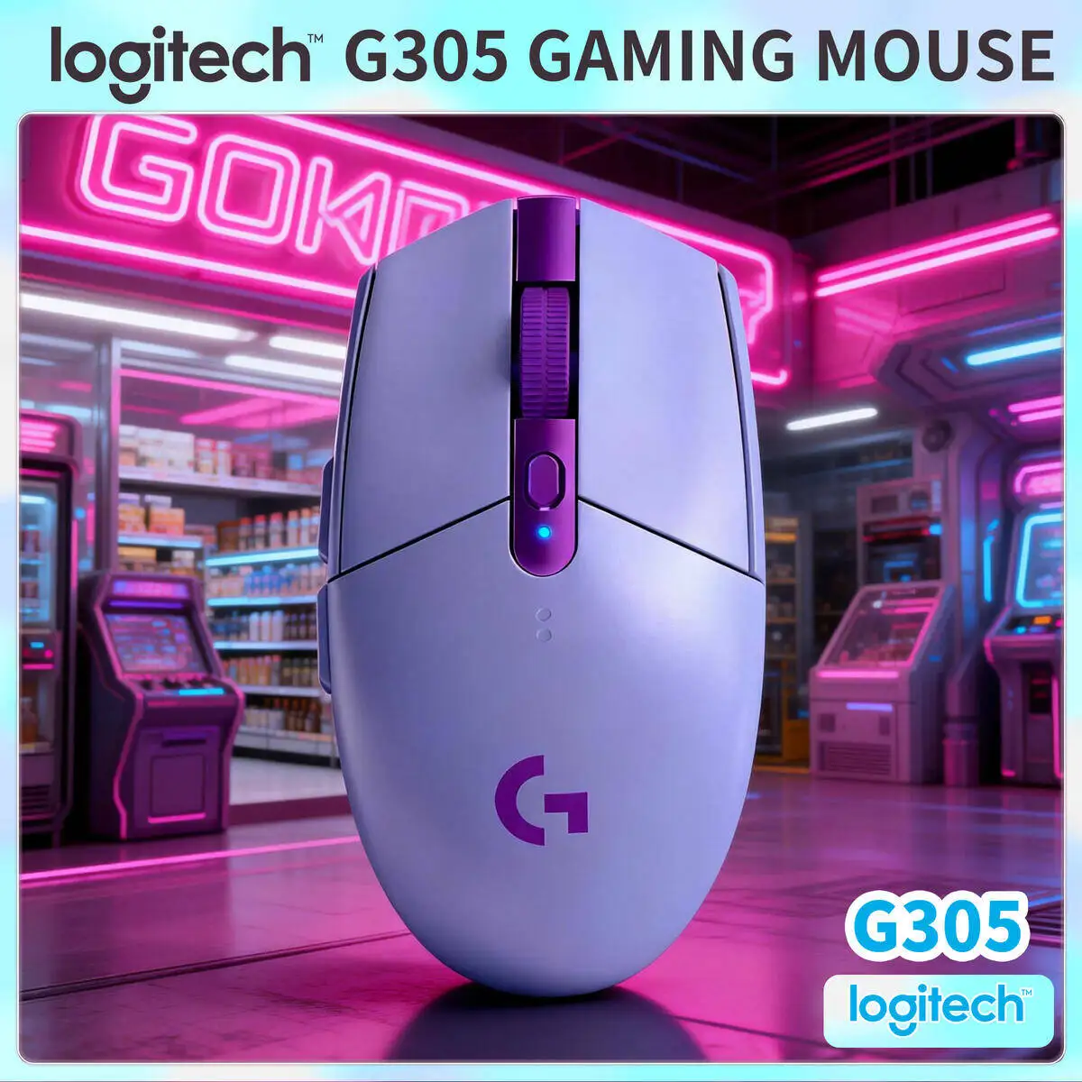 

Беспроводная игровая мышь Logitech G304, датчик HERO, 12000 точек на дюйм, 6 программируемых кнопок, длительный срок службы батареи для ПК, ноутбуков, геймеров