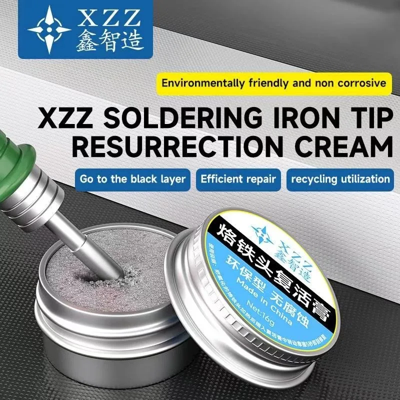 XZZ soldering iron tip repair paste removes black layer, removes oxidation, repairs, cleans and maintains soldering iron tip