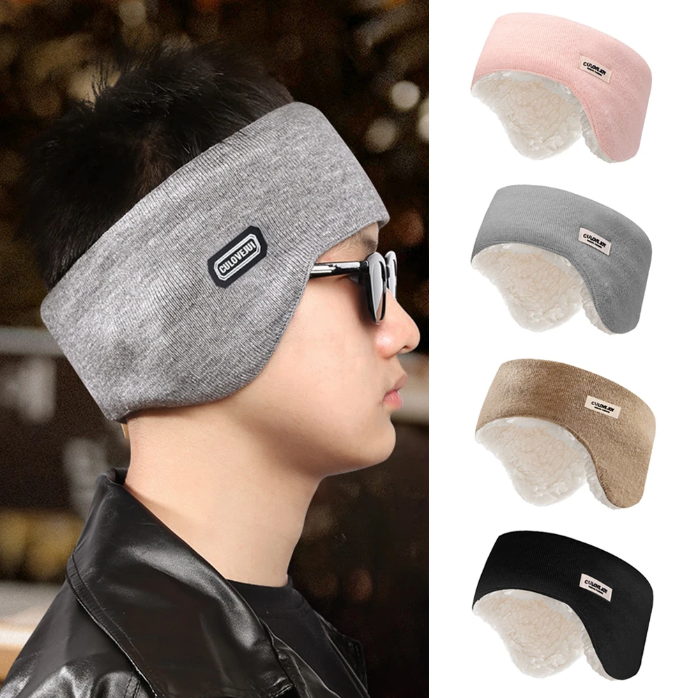 Moda unisex inverno morbido peluche paraorecchie solido caldo copriorecchie protezione per paraorecchie esterno per uomo donna