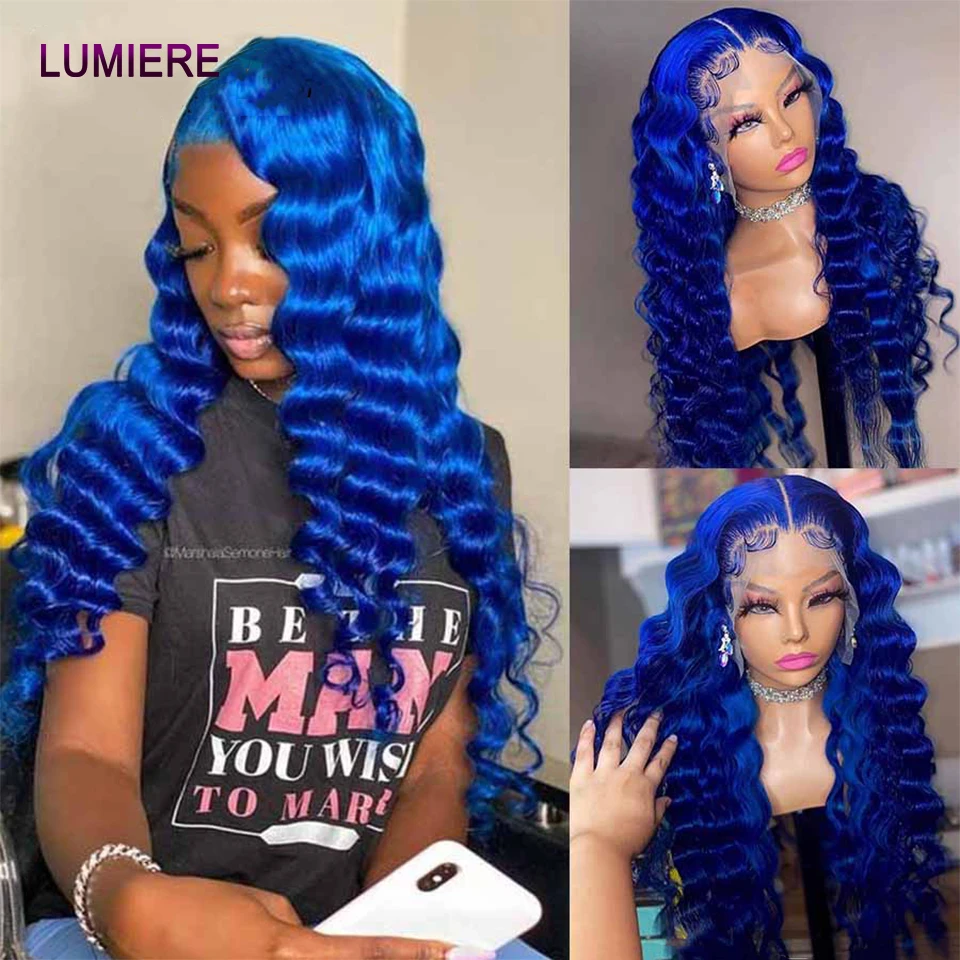 Blue Loose Deep Wave Bundles Human Hair 28 30 inch Ombre  display picture 2