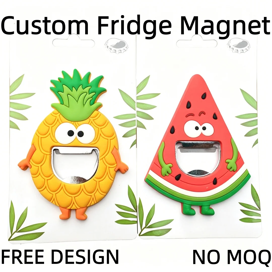 Resin Custom Crafts Pineapple Watermelon Fruit Fridge Magnet Bottle Opener Kitchen Supplies Home Decoration Figurine