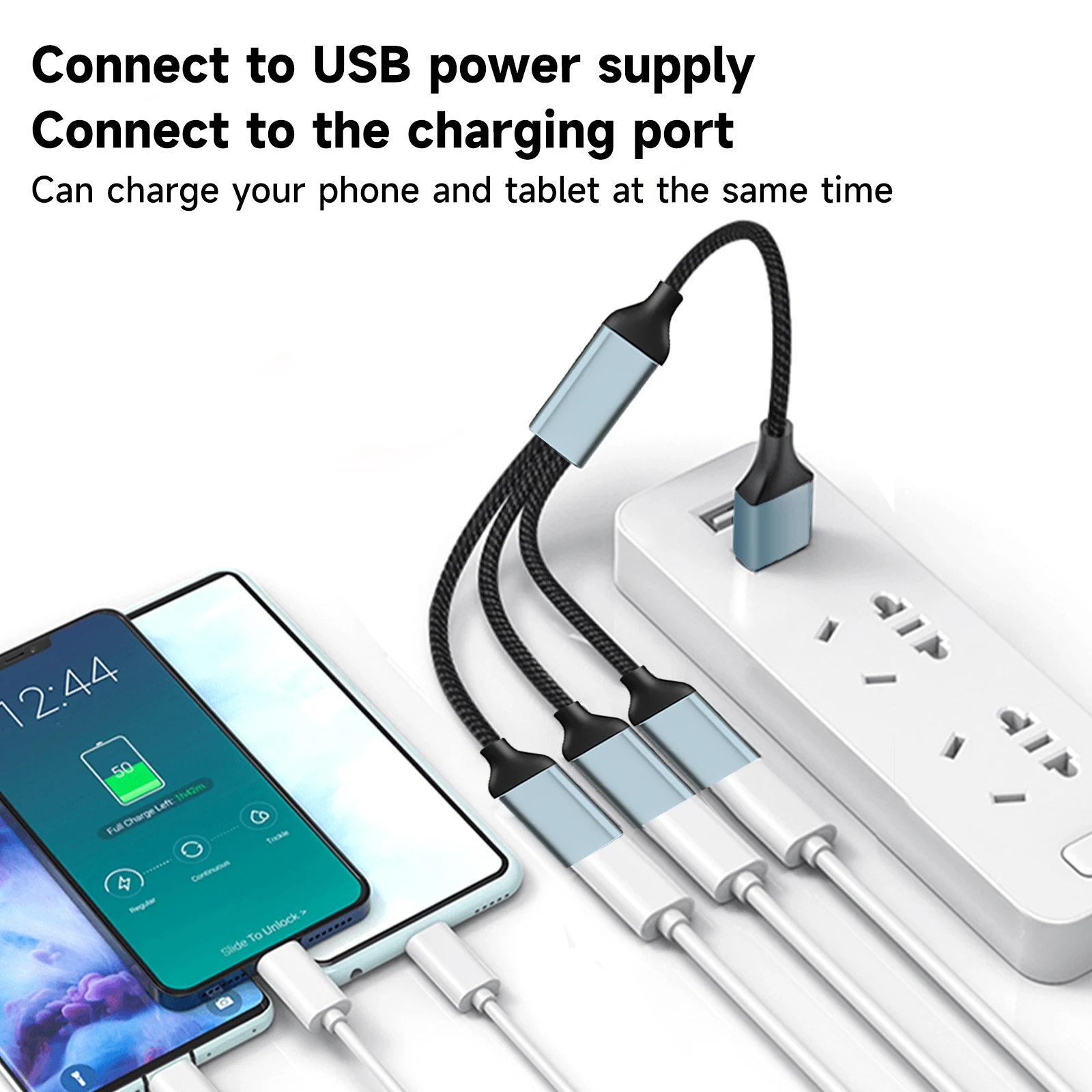 USB Splitter Cable 1 in 3 Out,USB-A expansion hub, multi USB port expansion converter for Car, PC