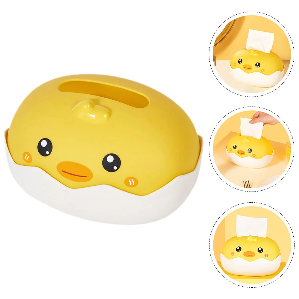 

Creative Tissue Box Little Yellow Plastic Container Cartoon Portable Decorative Case for Paper Towel Napkin Storage Smooth