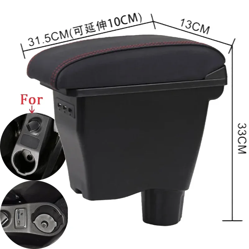 For Smart Fortwo Armrest for Mercedes New Smart 453 Fortwo Forfour Car Armrest box Retrofit parts Interior Storage box 2015-2018