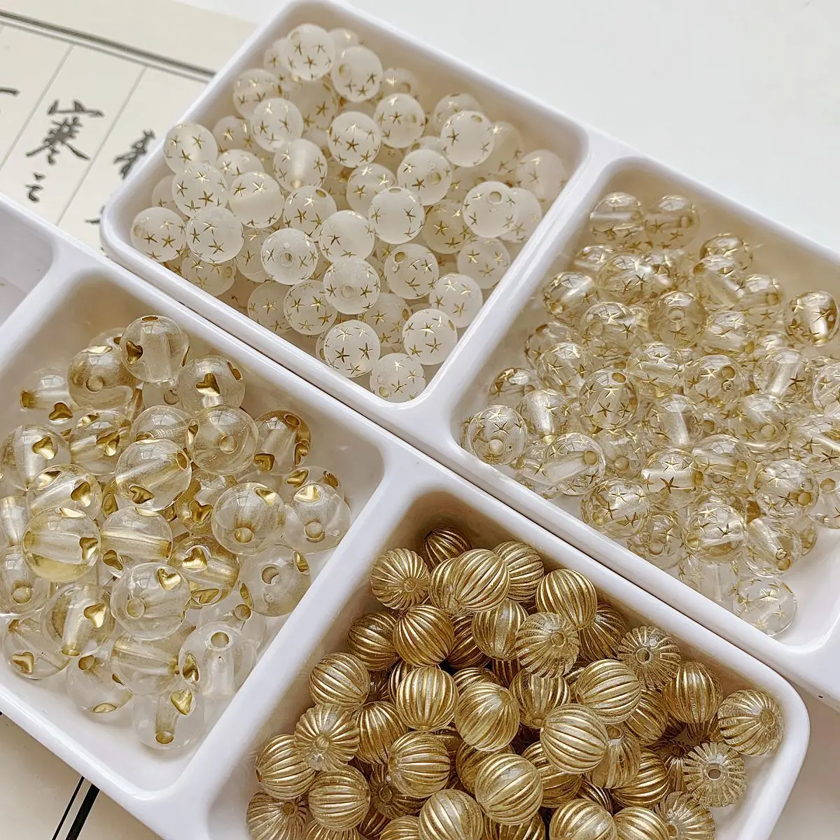 30PCS 8/10/12mm Acrylic Round Loose Spacer Star Transparent Beads for Jewelry Making Bracelet Necklace DIY Craft Supplies