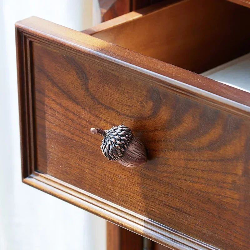 American Retro Acorn Door Drawer Knobs and Handles Tatami Wardrobe Shoe Wine Cabinet Door Single Hole Handles for Furniture