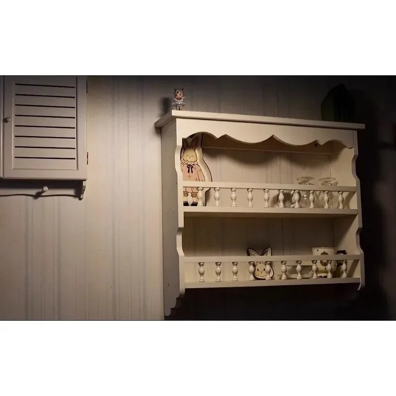 

Настенная полка-витрина в средневековом стиле из массива дерева для кафе и ресторанов, ретро-дизайн, для хранения и демонстрации