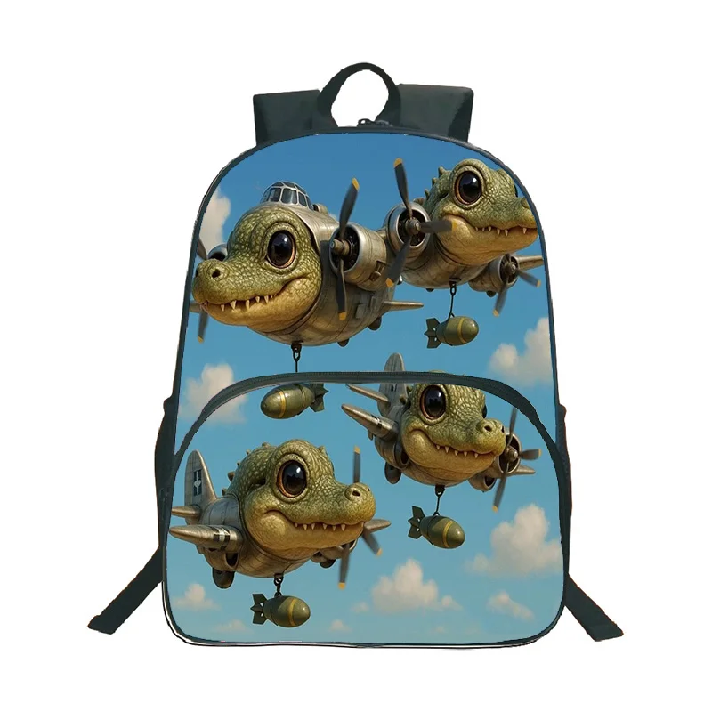 

Italian Brainrot 3D Print Backpack Bombardiro Crocodilo Pattern Large Capacity Bagpack Teen Casual Schoolbag Durable Backpacks