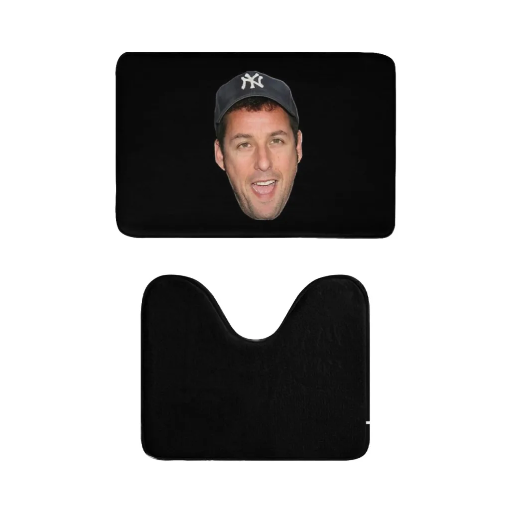 2 Pieces Bathroom Rug, Soft Microfibers Absorbent Bath Mat, The face meme Adam Sandler smile amazing poster Machine Washable