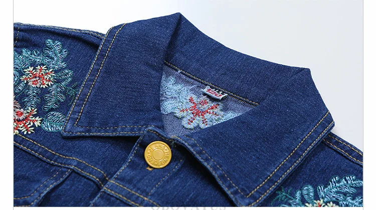 Modisches Kinder-Mädchen-Denim-2-Teiler-Set: Jacke und Jeans mit Blumenstickerei, Vintage-Frühlingskleidung für Kinder – Detail 8