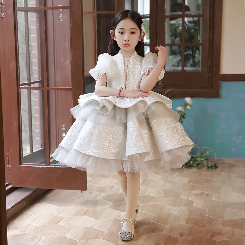 Birthday Party Fluffy Gauze Performance Dresses y1153 Light Luxury Girl Evening Princess Dress Children's Wedding