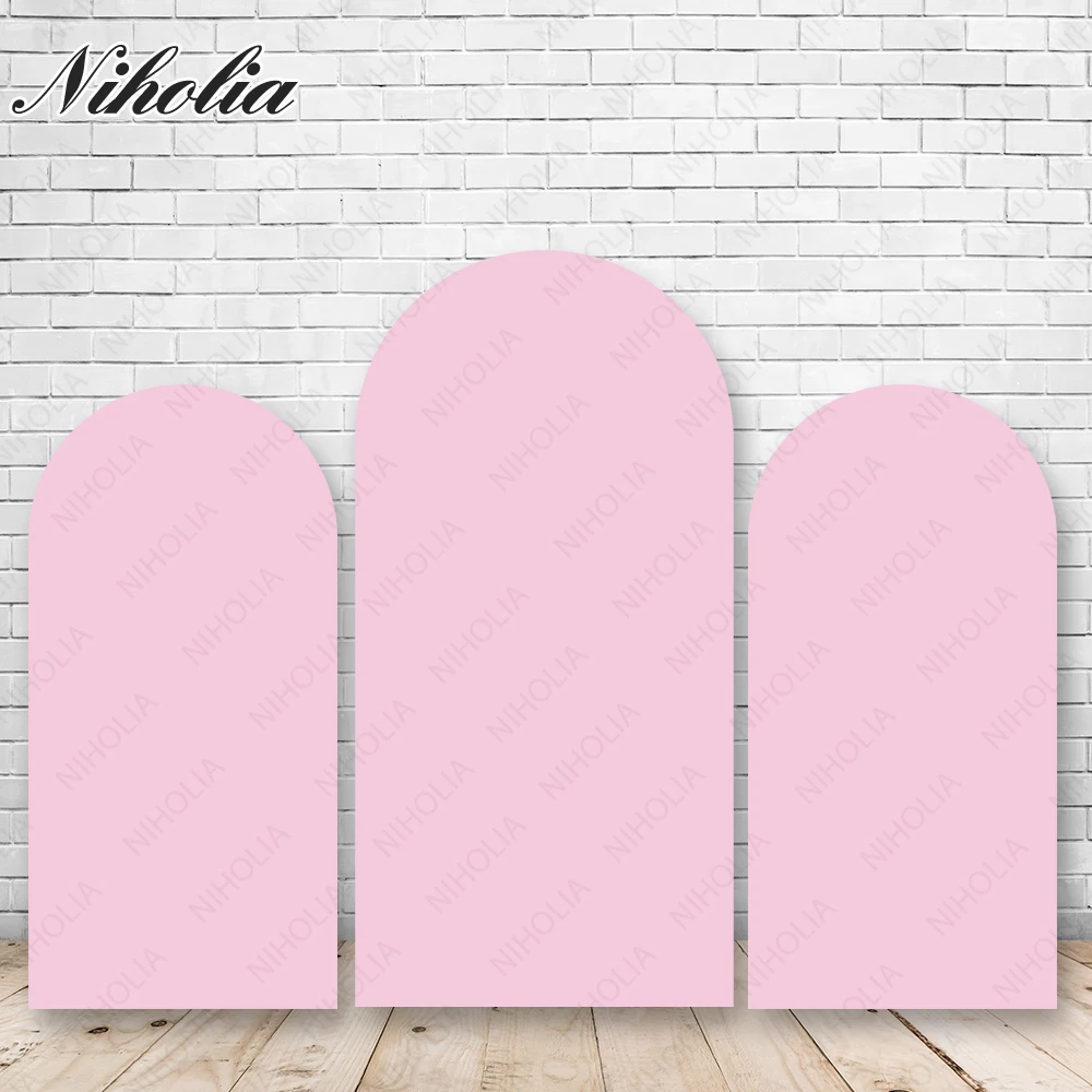 Niholia Custom Arch Backdrop Cover White Pink Wedding Birthday Party Background Decoration Banner Photocall Photo Wall