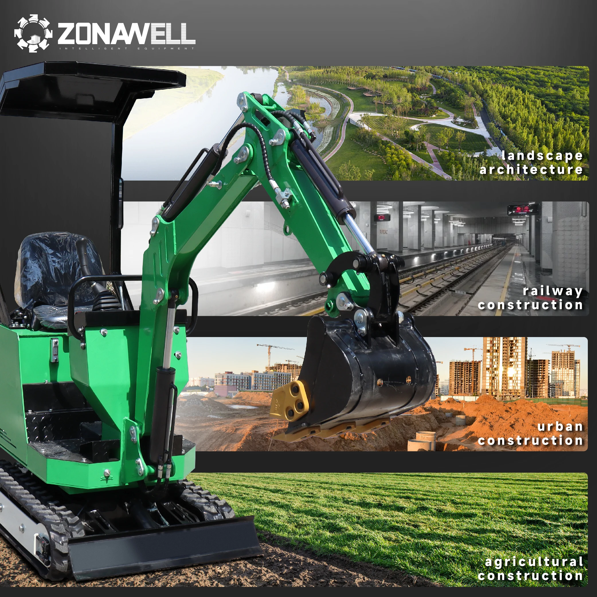 รถขุดขนาดเล็กสำหรับใช้ในครัวเรือน 1 ตัน พร้อมเครื่องยนต์ KOOP/Briggs Stratton แรงดันการทำงาน 19 กิโลปาสคาล