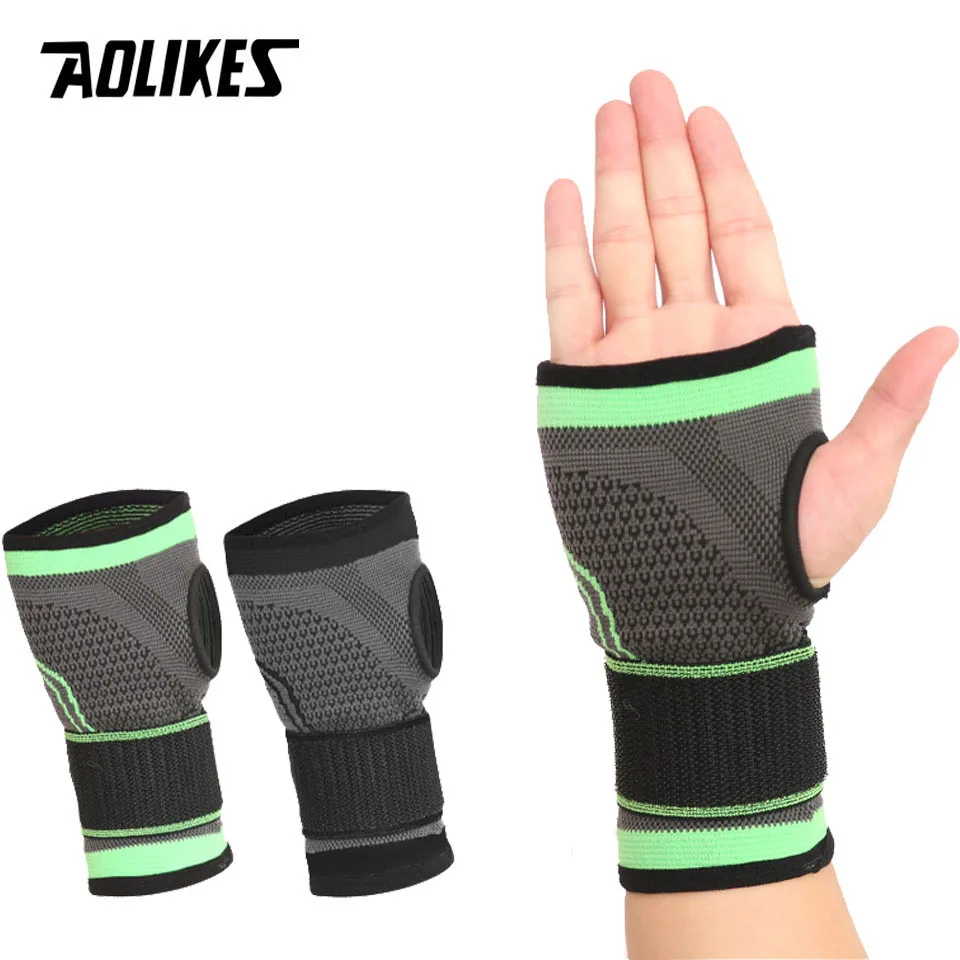 AOLIKES 1PCS High Elastic Bandage Fitness Yoga Hand Palm Brace Wrist Support Crossfit Powerlifting Gym Palm Pad Protector