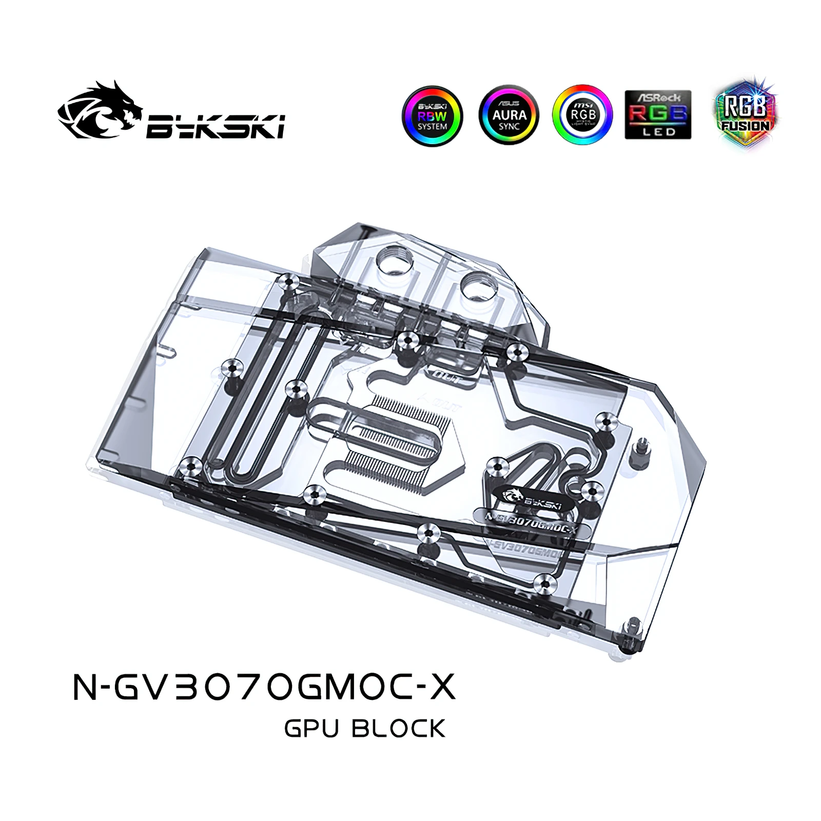 Bykski Full Cover RGB GPU Water Cooling Block with Backplate for GIGA RTX3070 GAMING OC N-GV3070GMOC-X