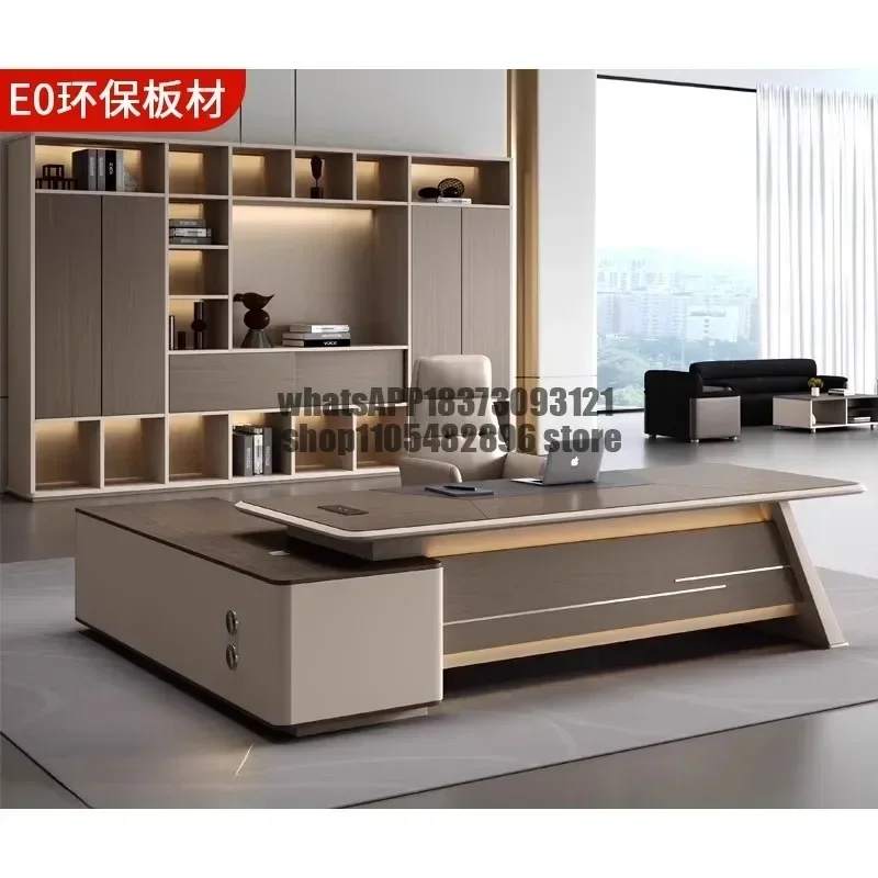 Boss table light luxury high-end paint bench simple modern high-end manager office president table