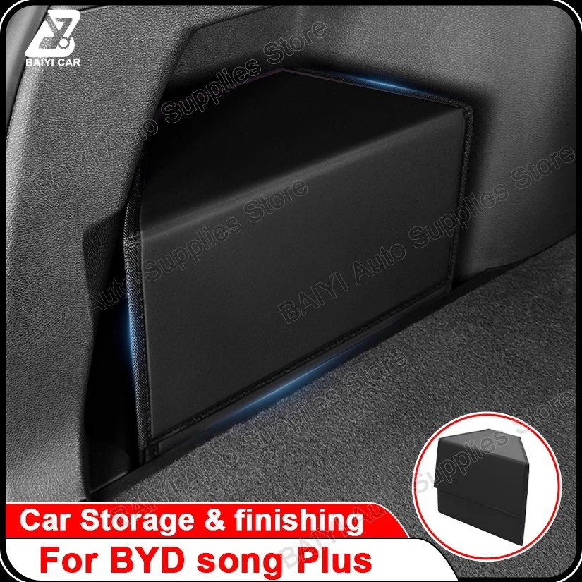 

For BYD Seal U DM-i/Song Plus 2020-2025 Trunk Side Storage Box, PU Leather Trunk Organizer,Dust Cover & Tool-Free Installation​​