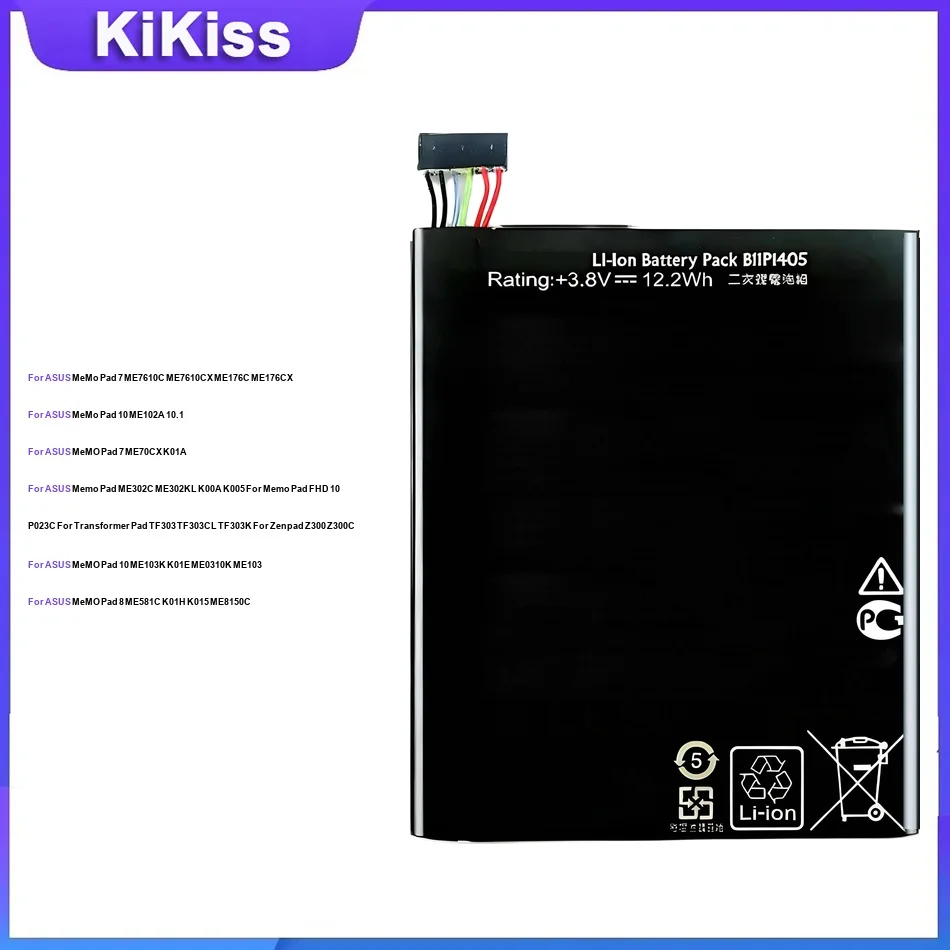 

Battery For ASUS MeMo Pad 7 ME7610C Pad 10 ME102A 10.1 ME70CX ME302C Pad 10 ME103K Pad 8 ME581C C11P1326 B11P1405 C11P1411